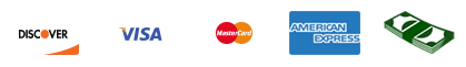 We accept Visa, Mastercard, Discover, American Express and cash payments